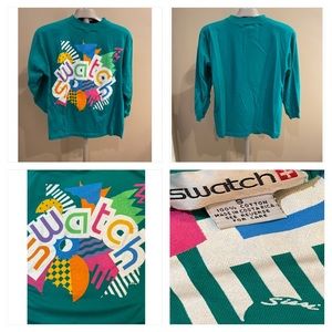 Rare Vintage 80s Swatch Watch Sissi Colorful long sleeve T Shirt